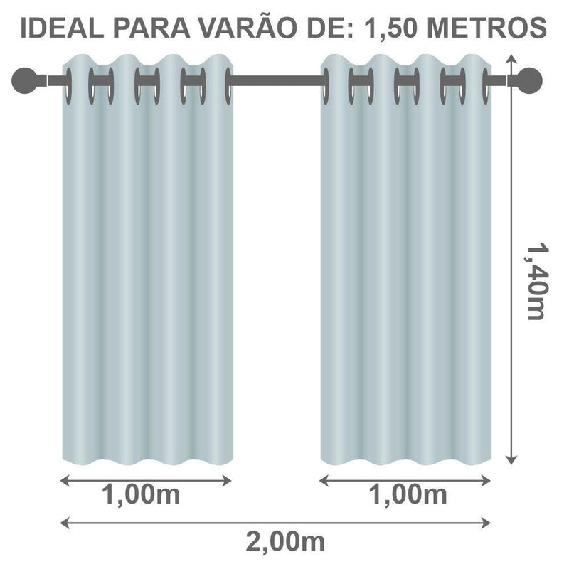 2m x 1,40m Bege Voil+Blkt