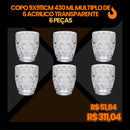 Kit Bandejas e Louças TRANSPARENTES EntreCasa (39 Peças)