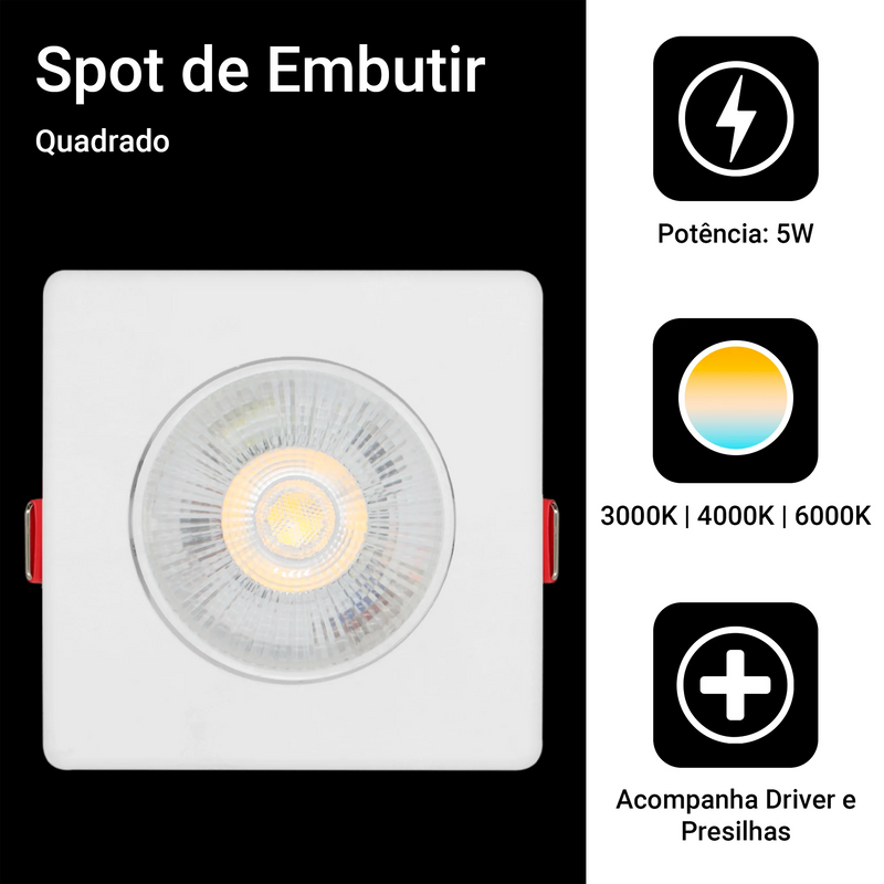 10 Spot Embutir Direcionável