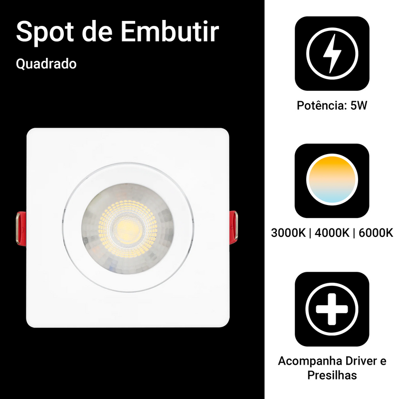 10 Spot Embutir Direcionável