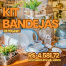 Kit Bandejas e Louças TRANSPARENTES EntreCasa (39 Peças)
