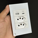 Tomada + USB (Preto e Branco)