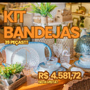 Kit Bandejas e Louças TRANSPARENTES EntreCasa (39 Peças)