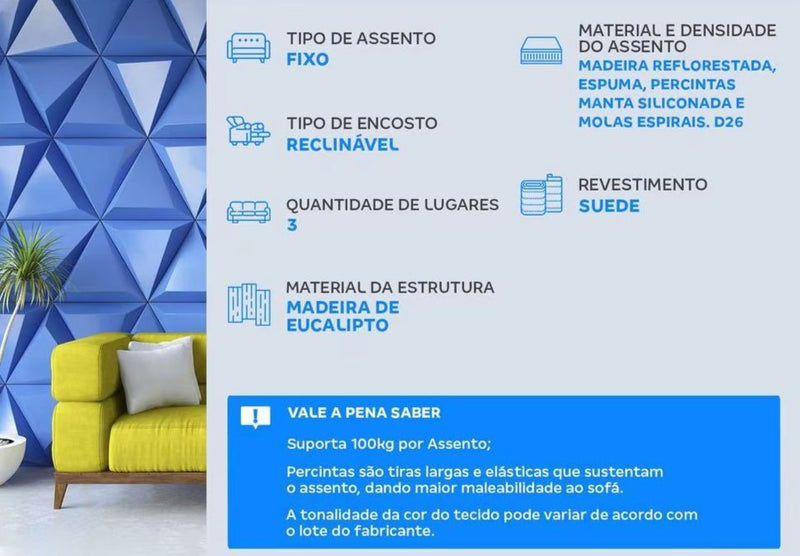 2m Sofá-cama 3 Lug.