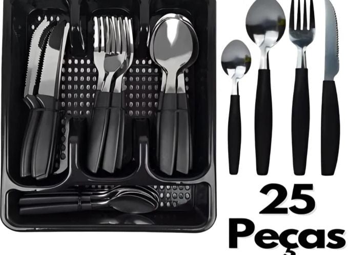 Talheres 24 Pçs + Suporte