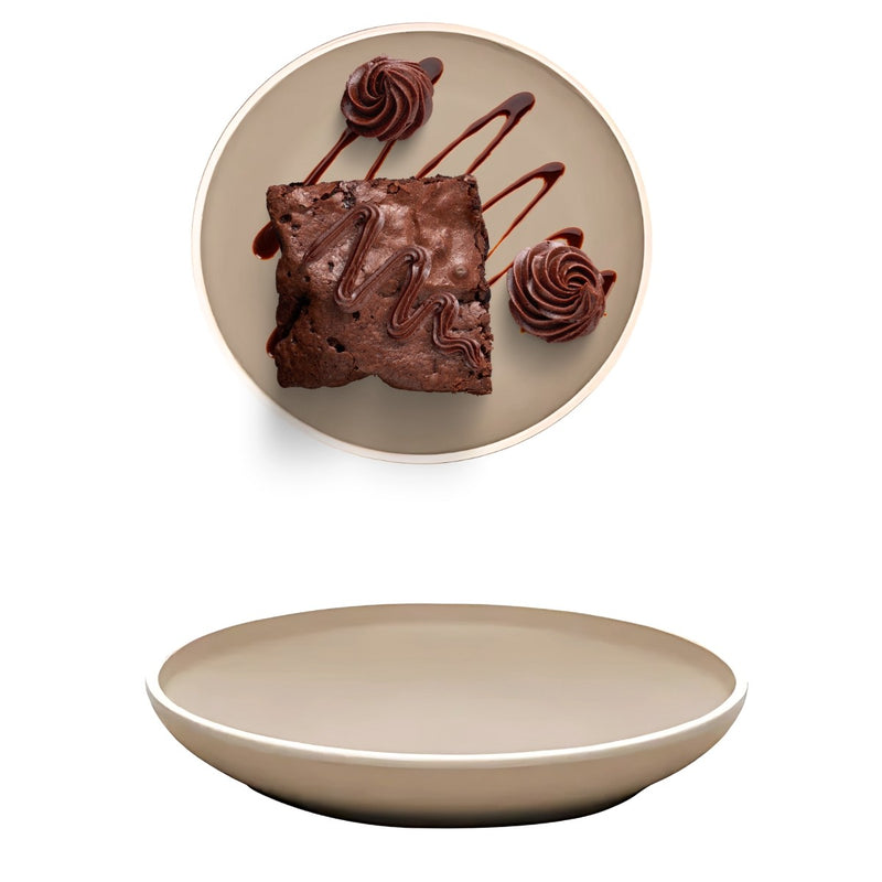 12 Pratos Bege 15cm