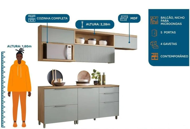 2,80m Cozinha MDF