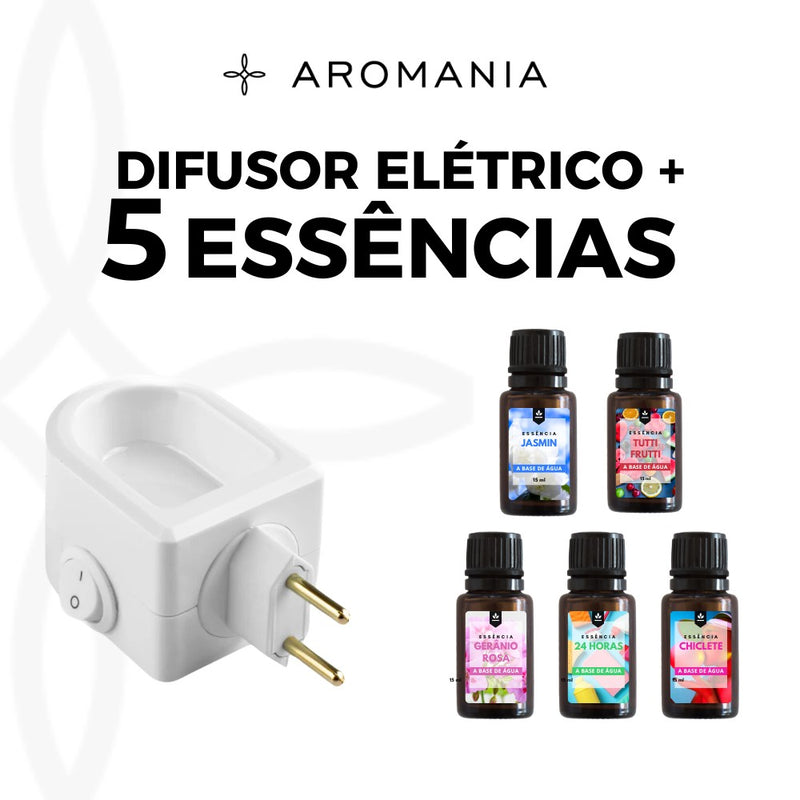 Difusor Elétrico+5 Essências 15ml