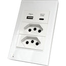 Tomada + USB (Preto e Branco)