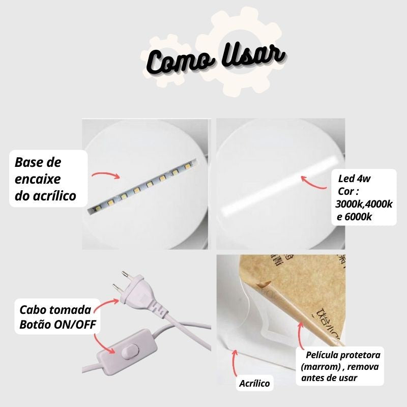 Abajur APARECIDA 3 Cores