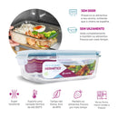 12Potes 640ml Vidro Hermét.