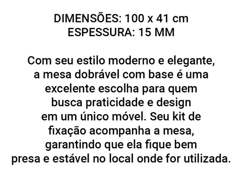 1m -Mesa Dobrável