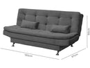 1,85m Sofá-cama 3 Lug.
