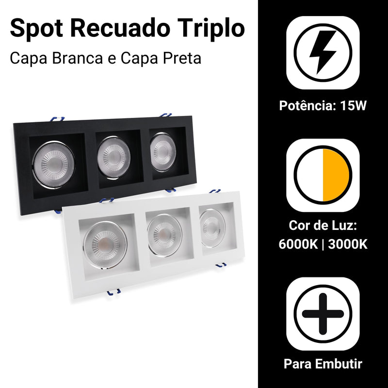 Spot Embutir Triplo
