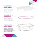 KIT 10 Potes Vidro Herméticos Retangular 1040ml