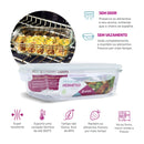 KIT 10 Potes Vidro Herméticos Retangular 1040ml