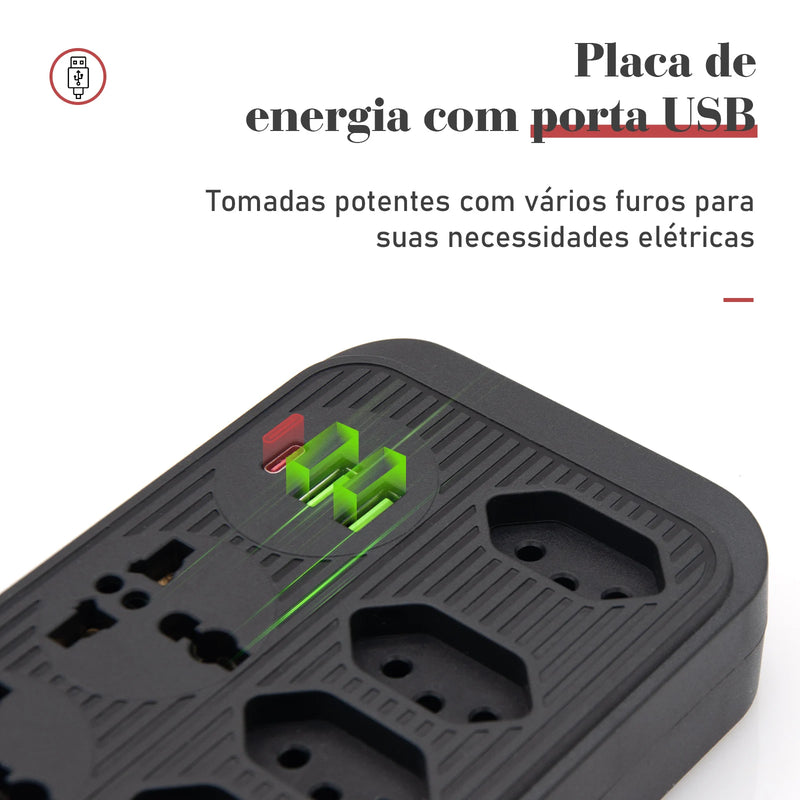 Extensão Tomada e USB