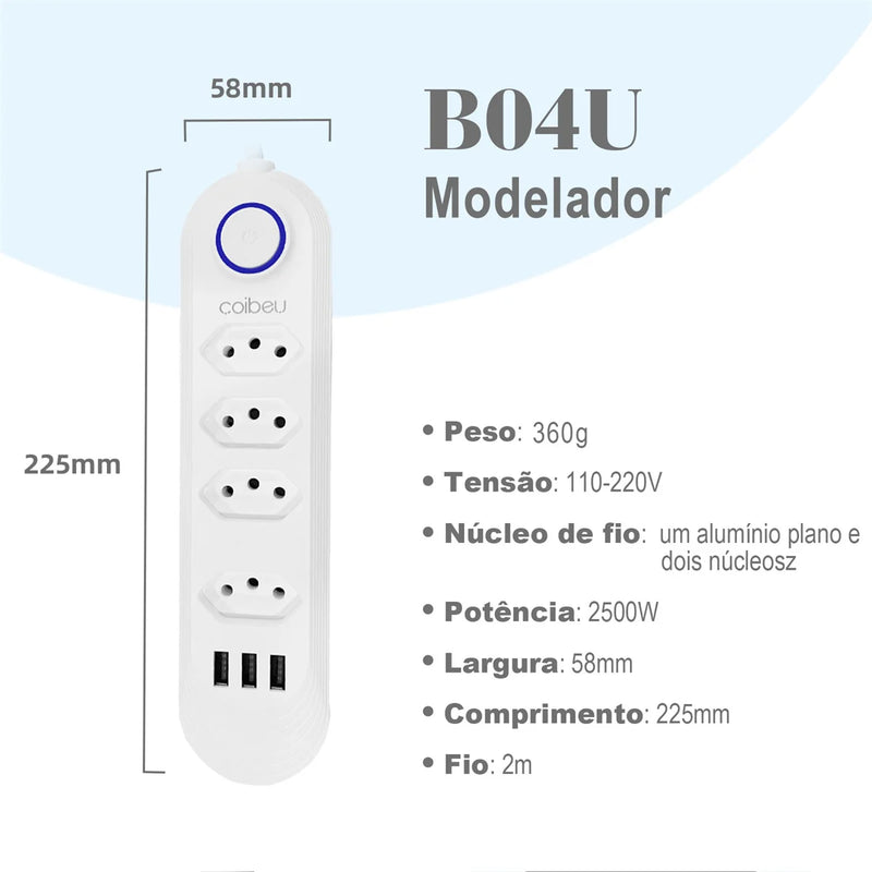 2 Metros de Tomada c/ USB