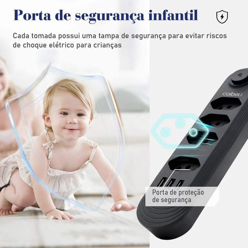 Extensão Tomada e USB