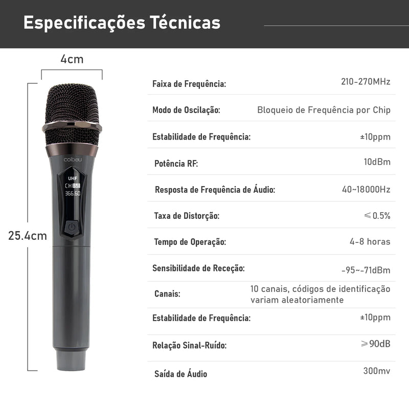 Karaoke - 02 microfones sem fio