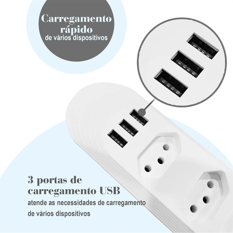2 Metros de Tomada c/ USB