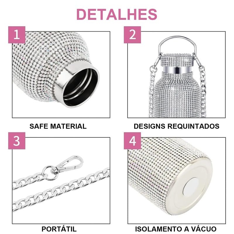Garrafa Térmica  -  Glitter para Mulheres <3