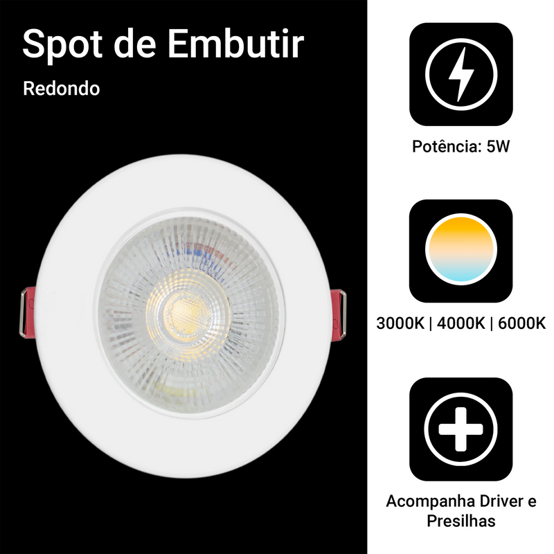 Kit 10 Spot Embutir