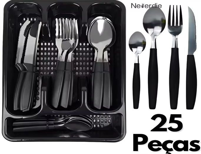 Talheres 24 Pçs + Suporte