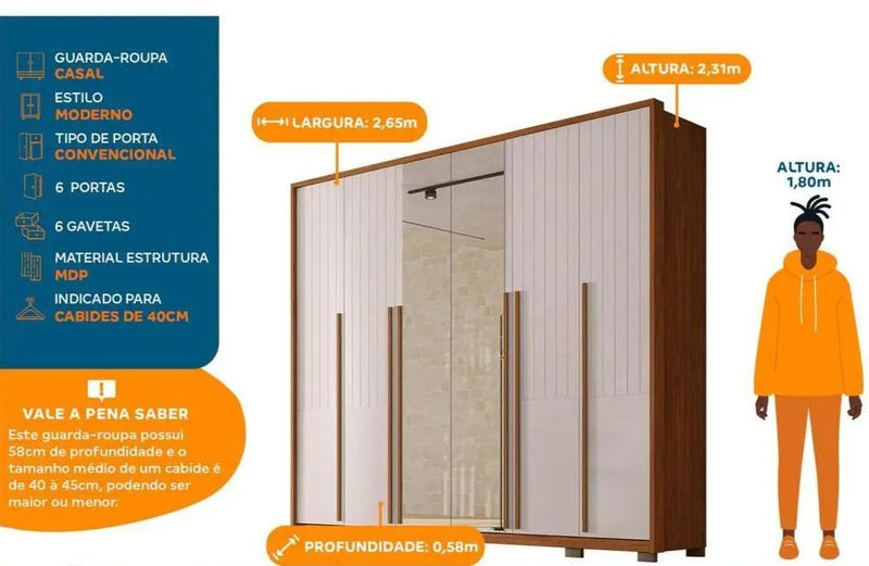 2,65m Guarda-roupa Casal