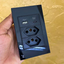 Tomada + USB (Preto e Branco)