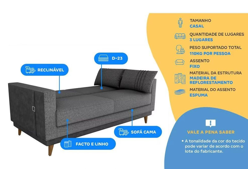 2,03 Sofá-cama 3 Lug.