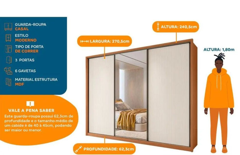 2,705m Guarda-roupa Casal