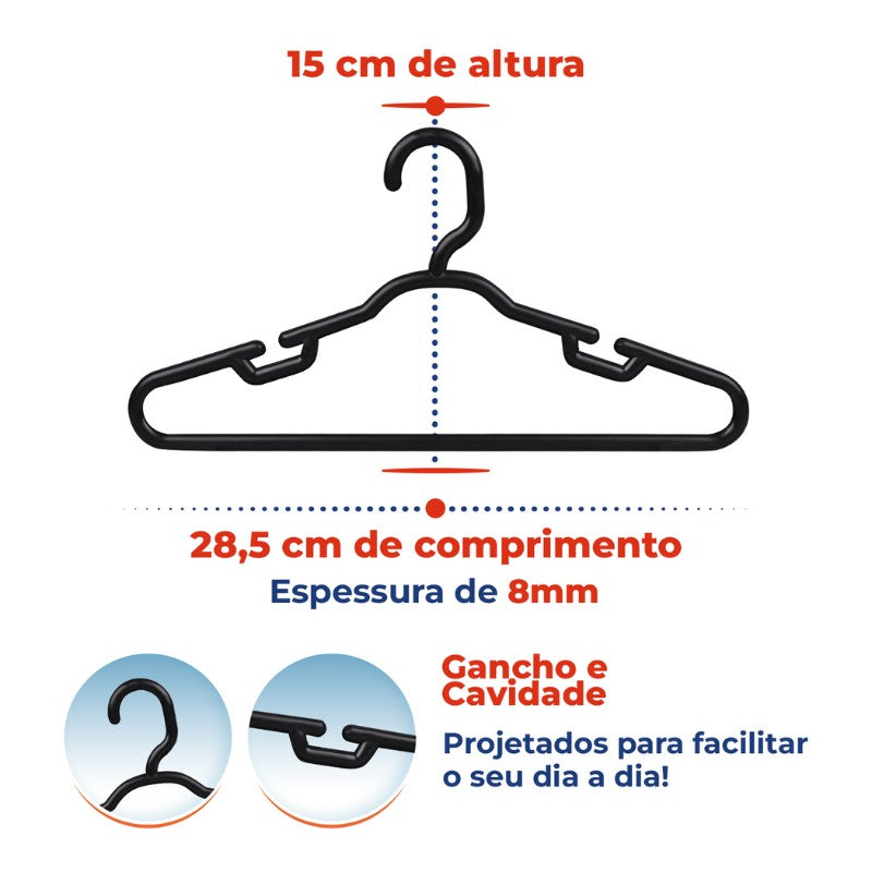 Kit 50 Cabides Reforçados