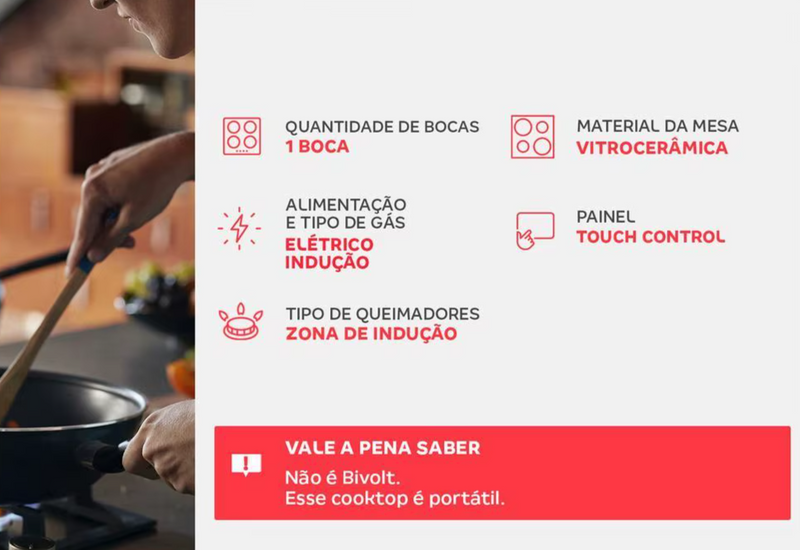 Portátil Indução 1B. - Fogão