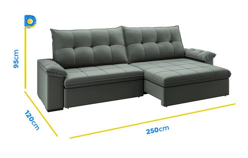 2,50m Sofá  Retrá/Recli. 4 Lug.