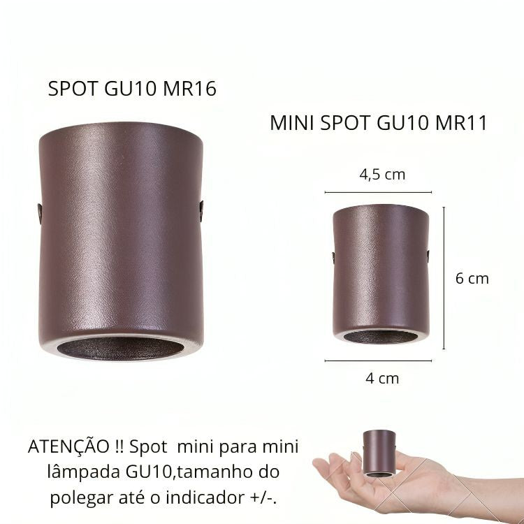 Mini Spot Sobrepor Marrom