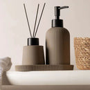 Saboneteira+Difusor Em Cerâmica Nude