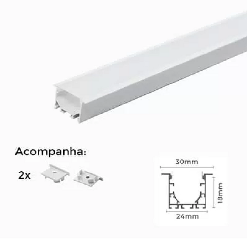 PERFIL AL. EMB. BNU. 36X18MM. C/3M. BRANCO
