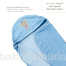 Toalha Para Bebes Com Fralda Macia e Capuz Bordado Azul
