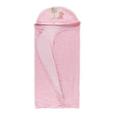 Toalha Para Bebes Com Fralda Macia e Capuz Bordado Rosa