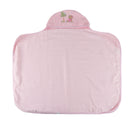 Toalha Para Bebes Com Fralda Macia e Capuz Bordado Rosa