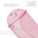 Toalha Para Bebes Com Fralda Macia e Capuz Bordado Rosa