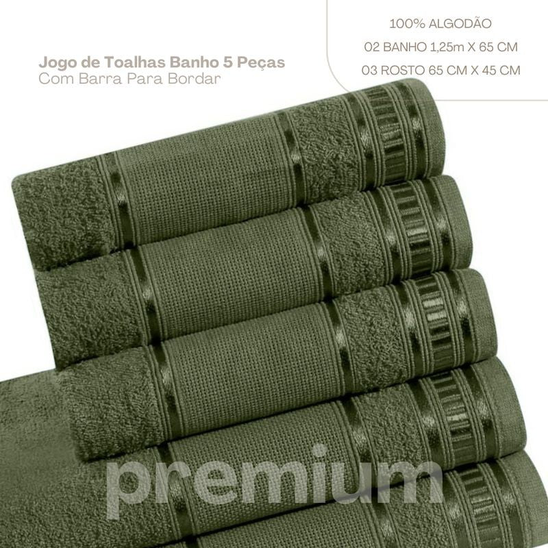 5 pçs - Jogo de toalhas