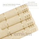 4 pçs - Jogo de toalha